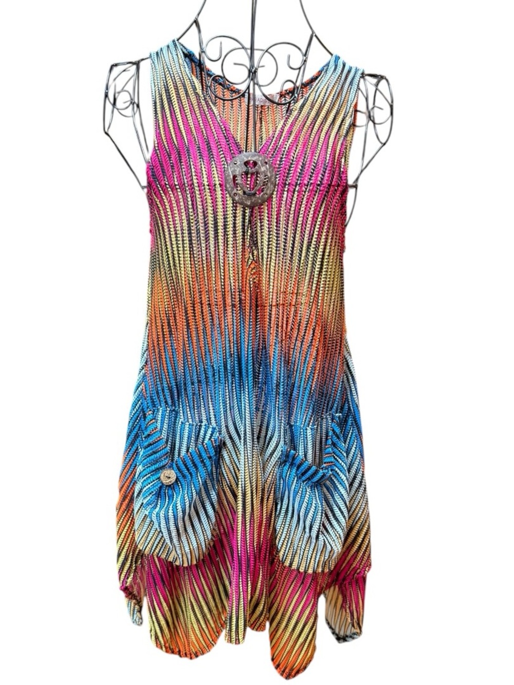 Paradise Colorful Gradient Sleeveless Swim Coverup Tunic